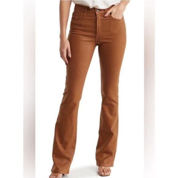 Joes Womens High Rise Flare Leg Jeans Coated Caramel Brown Cotton Size 29 - Picture 1 of 10